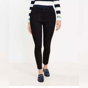 LOFT Sutton Skinny Ankle Pants Black Size 6